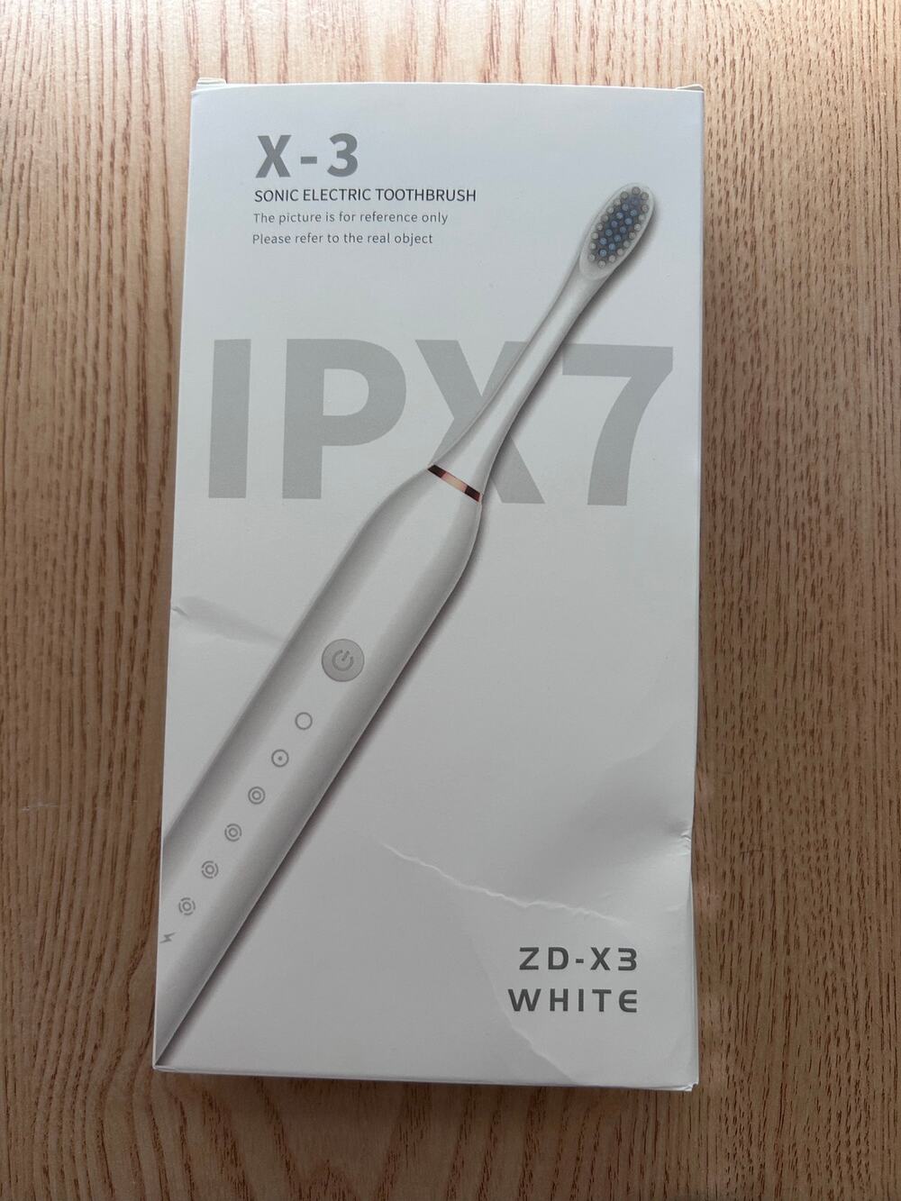 New IPX7 Sonic Electric White Toothbrush with 2 Brush Heads & USB Cable